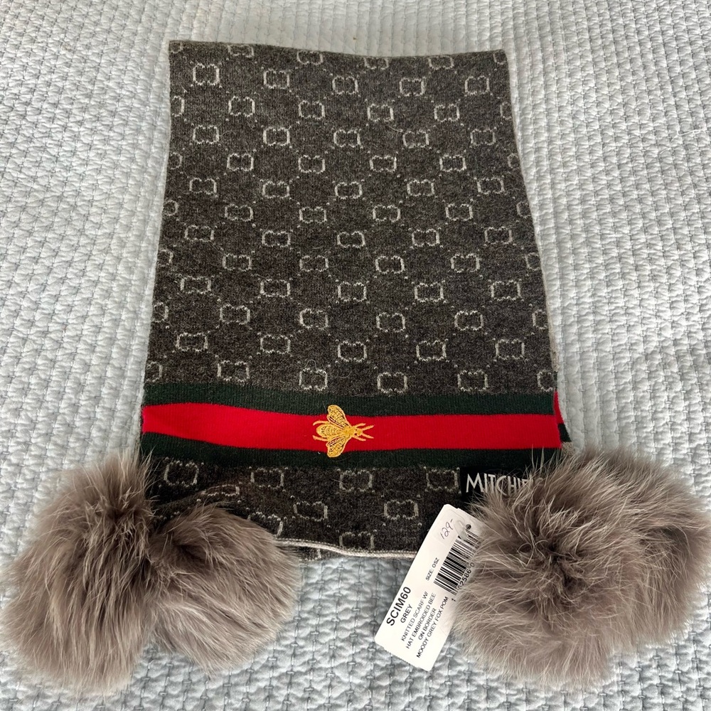 Mitchie’s Pure Wool Pom Pom Scarf